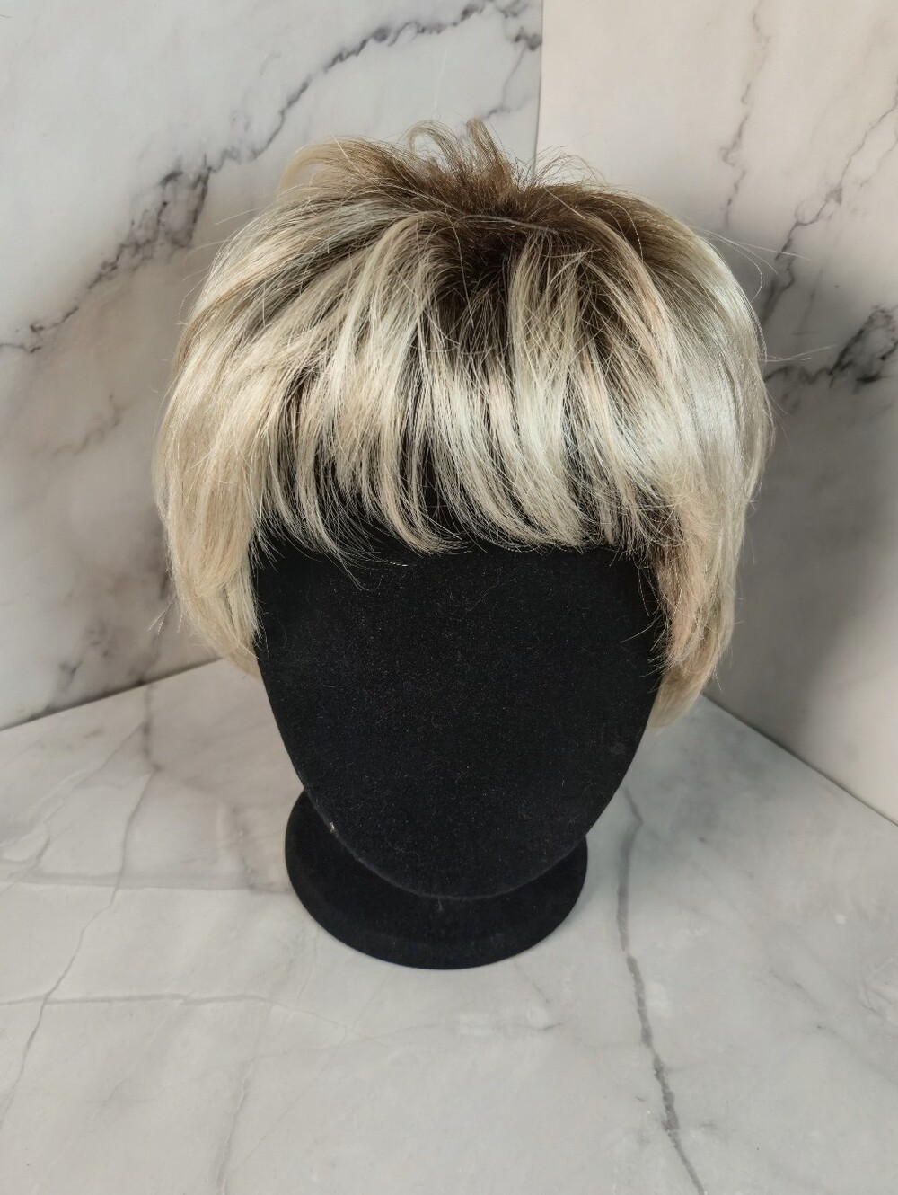Estetica Designs Classique Synthetic Wig – Short Layered Pixie Cut with Bangs.
